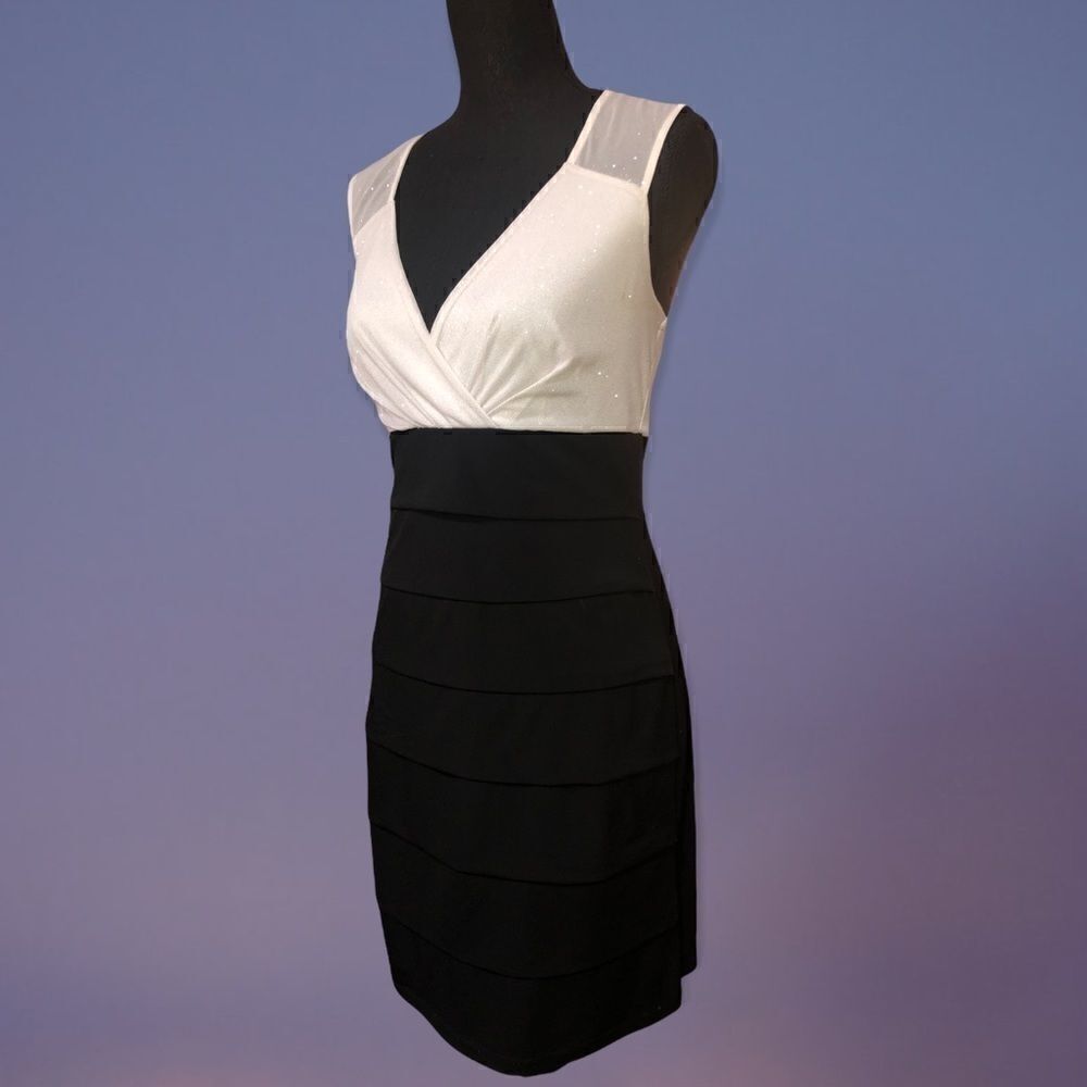 ENFOCUS STUDIO Black and White Sparkly Bandage Dress